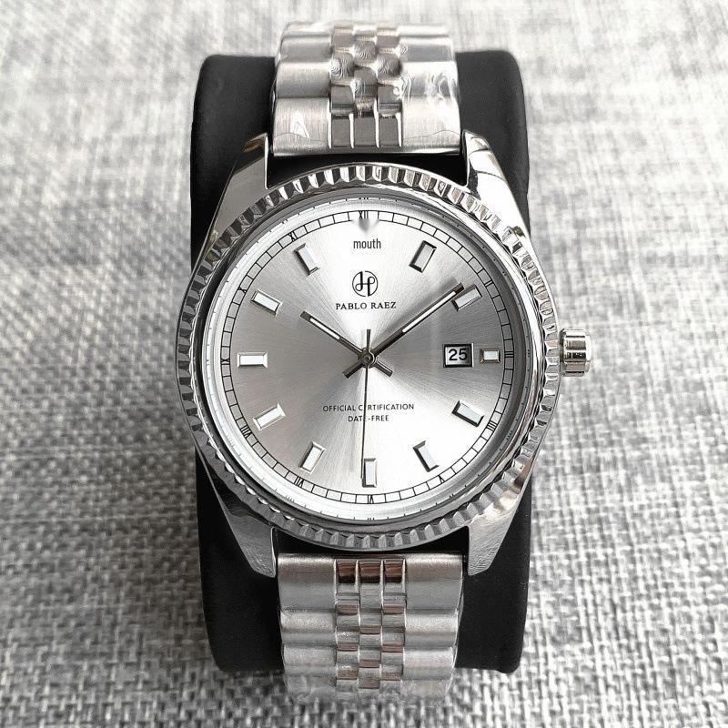 PABLO RAEZ Men's Quartz Business Casual Waterproof Steel Watch with Calendar