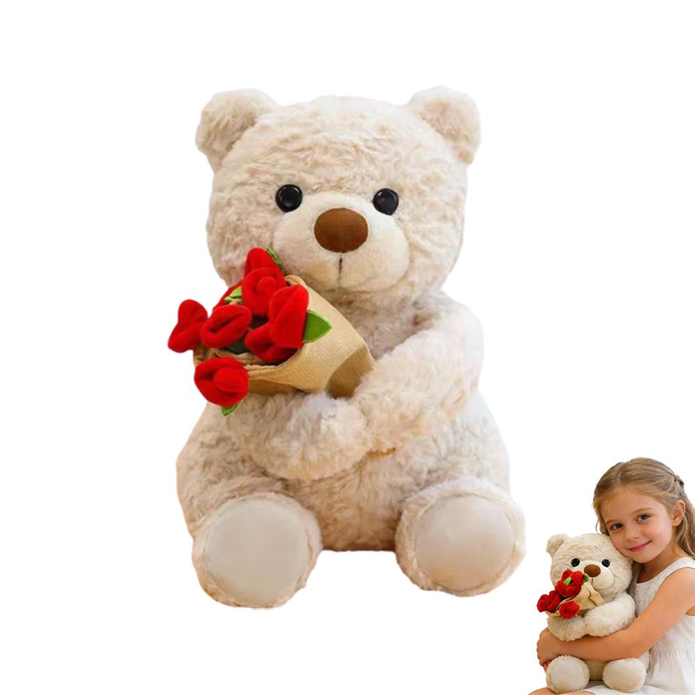 

Rose Bear Plush Toy Flower Hugging Bear Doll Valentine s Day Gift Romantic Stuffed Animal For Girlfriend