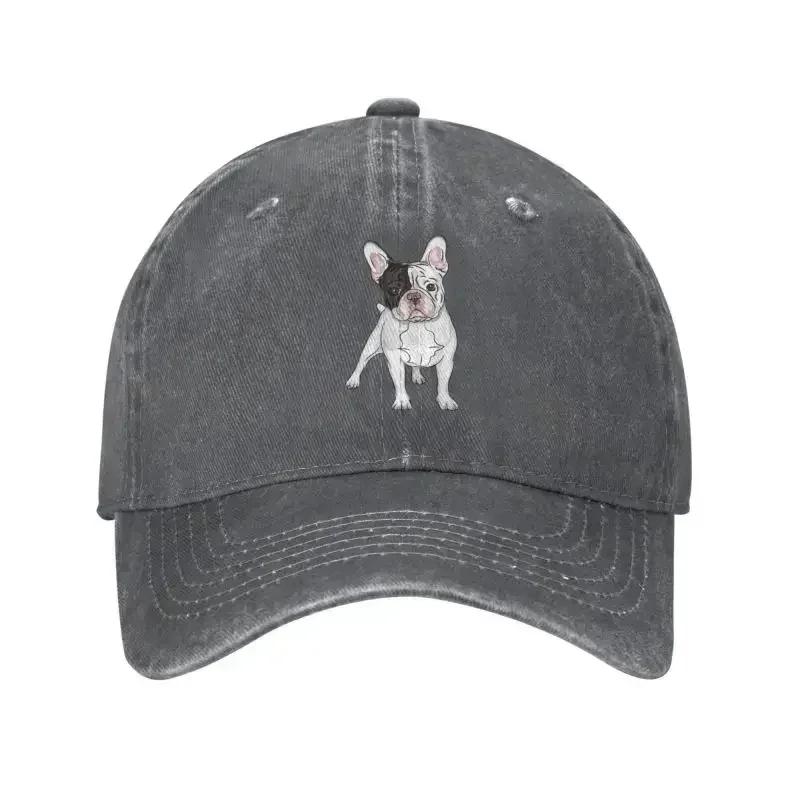 Punk Unisex Cotton French Bulldog Baseball Cap Adult Frenchie Dog Adjustable Dad Hat Men Women Sun Protection