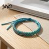 Cavigliere Intrecciate Minimaliste Bracciale da Surfista, Braccialetti Colorati Regolabili Fatti a Mano per Amicizia Donna Boho Polso Uomo Cavo in Poliestere Resistente Polso