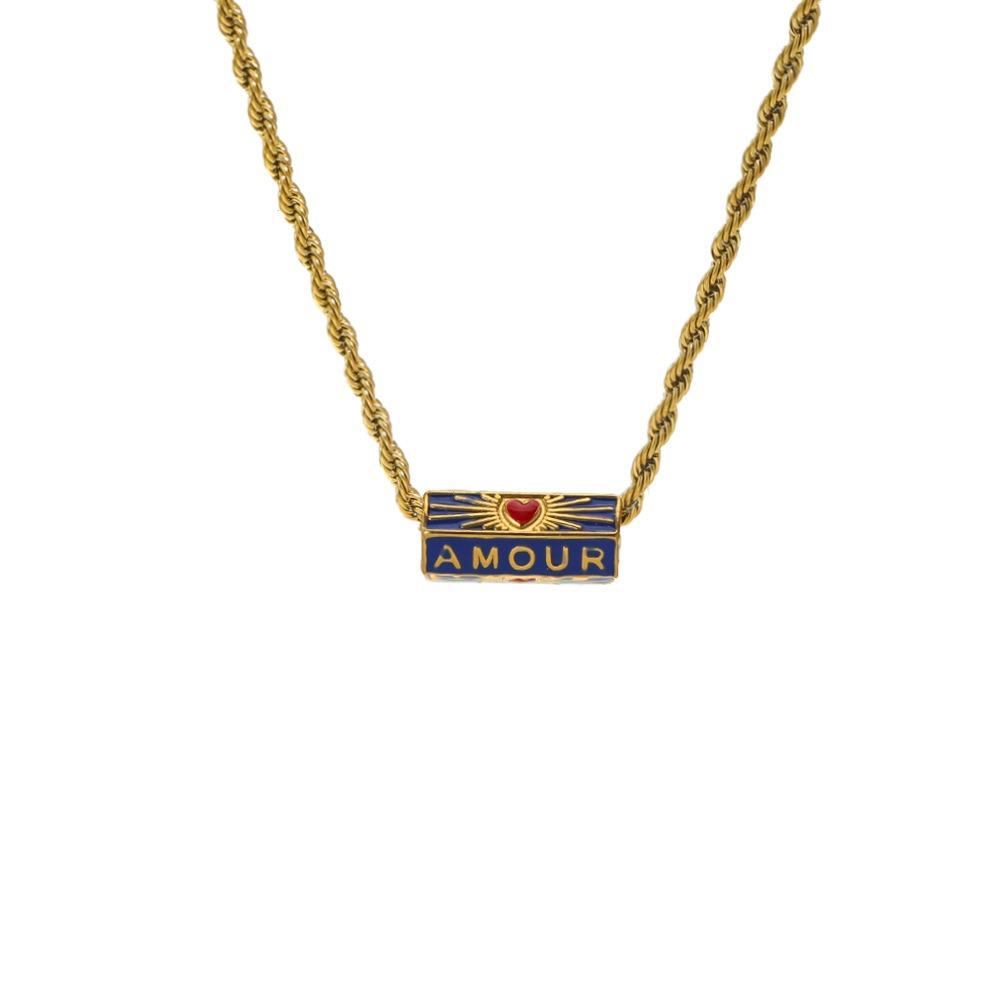 Sweet Charm Enamel Eye Pendant Necklace Wish Card Hexagonal Neck Chain  Summer Beach