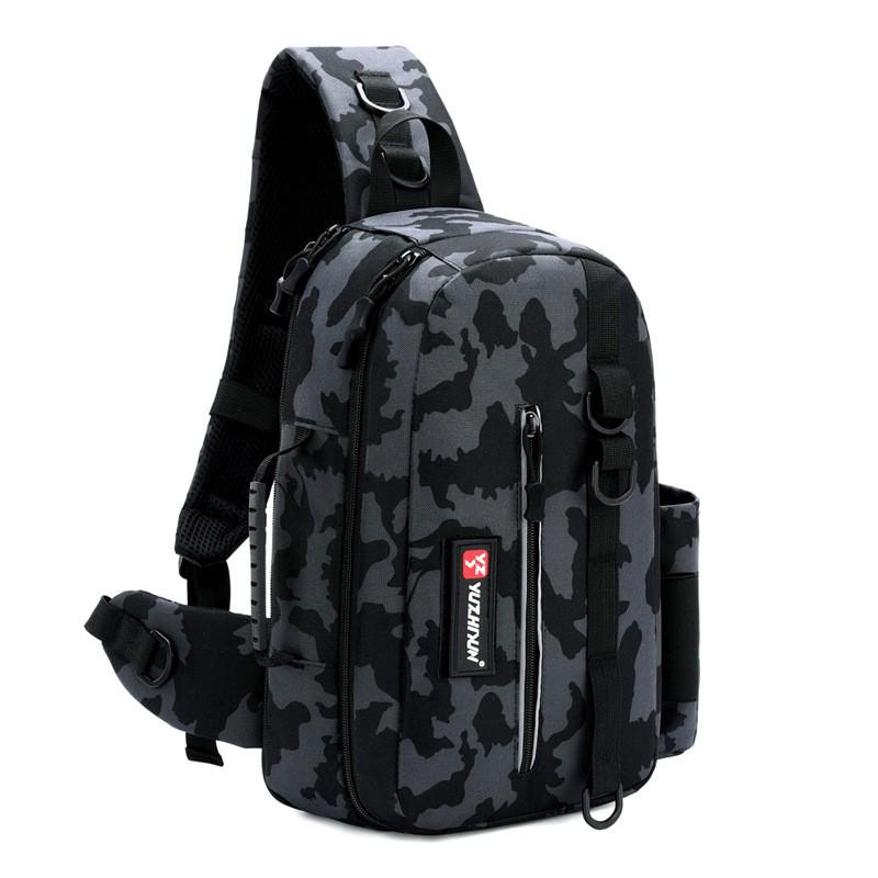 Multi-Compartment Fishing Backpack With Rod Holder Waterproof Nylon Lure Tackle Storage Bag Outdoor Angling