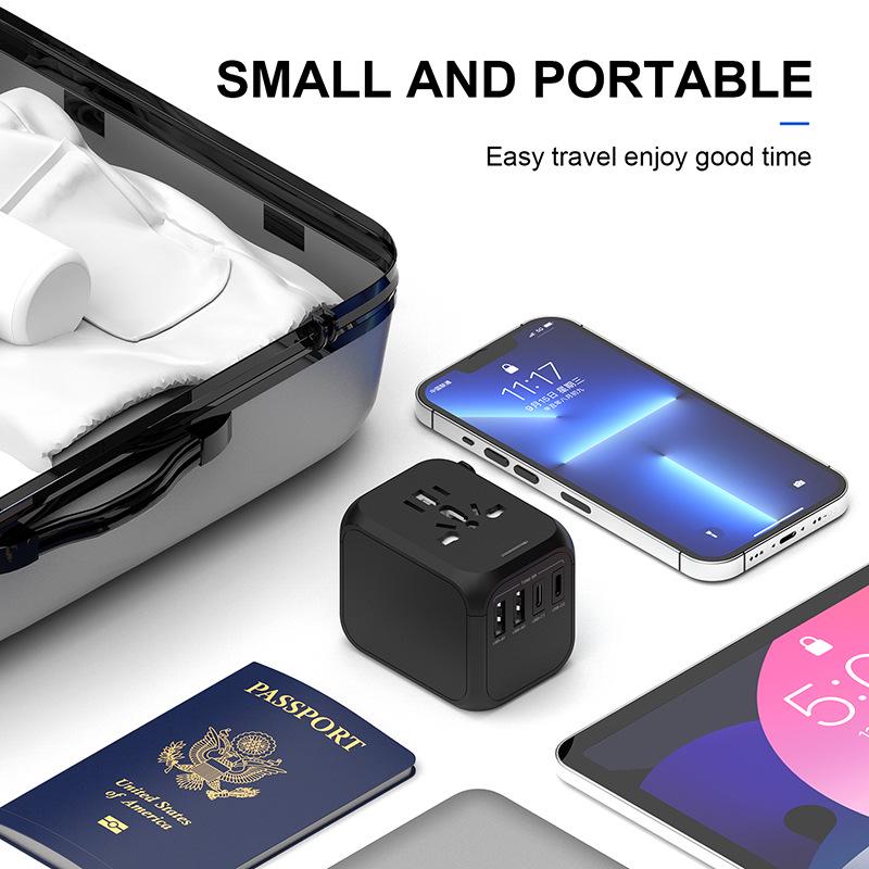 Upgraded Travel Adapter 2A2C: Multi-National Socket Converter for UK, AU, EU, US