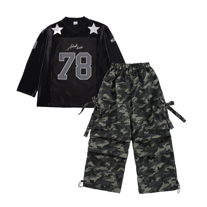 

Детский модный костюм для уличных танцев хип-хоп для мальчиков - костюм для начальной школы для спортивного мероприятия 150 cm