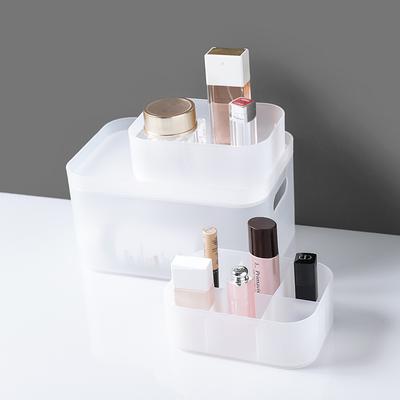 Desktop Storage Box Cosmetic Box Plastic Frosted Cell with Lid Mask Box Cosmetic Table Organizer Storage Box