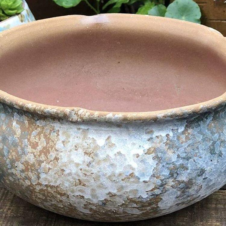 Stor Handgjord Keramik Kruka för Suckulenter och Grönska, Andningsbar Lerkruka i Lila Lera