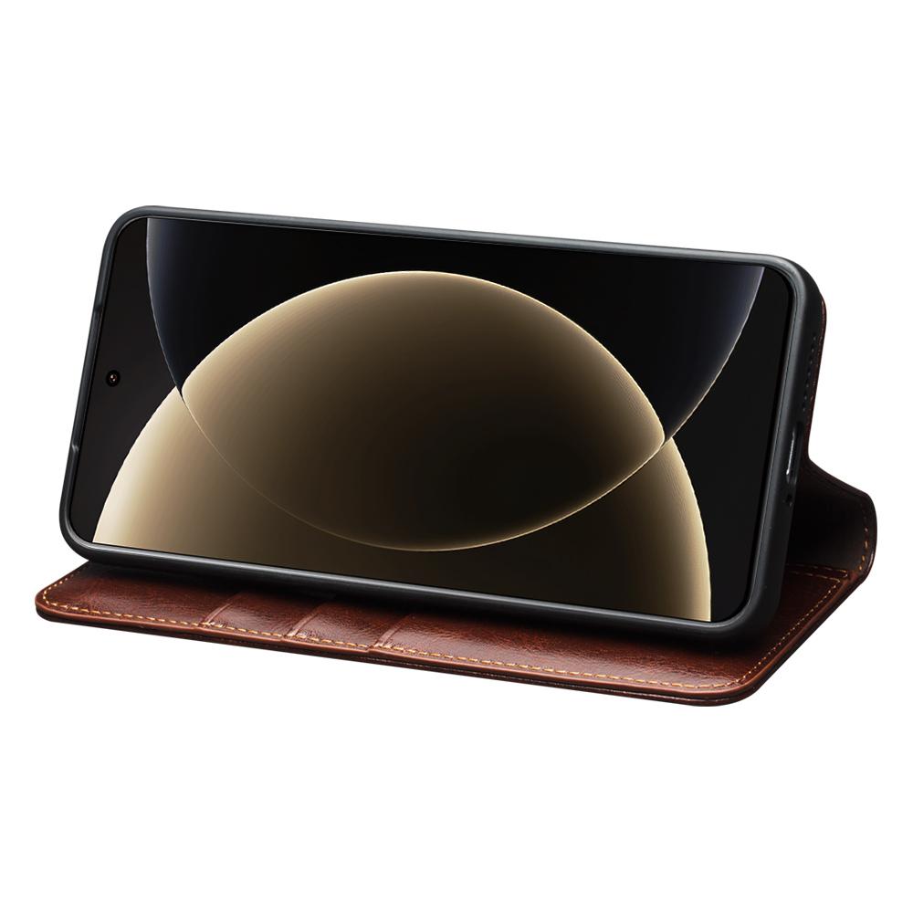 

QIALINO For Xiaomi 15 Ultra Case Wallet Stand Genuine Cow Leather Phone Cover Black