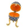 Egg Shaped Trinket Box Zinc Alloy Hinged Jewelry Ring Holder Collectible Figurine Boxes with Golden