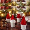 10pcs Christmas Hats Lollipop Covers Non-Woven Reusable Festive Tree Decor Party Centerpiece Table Decoration Ornaments Pendant