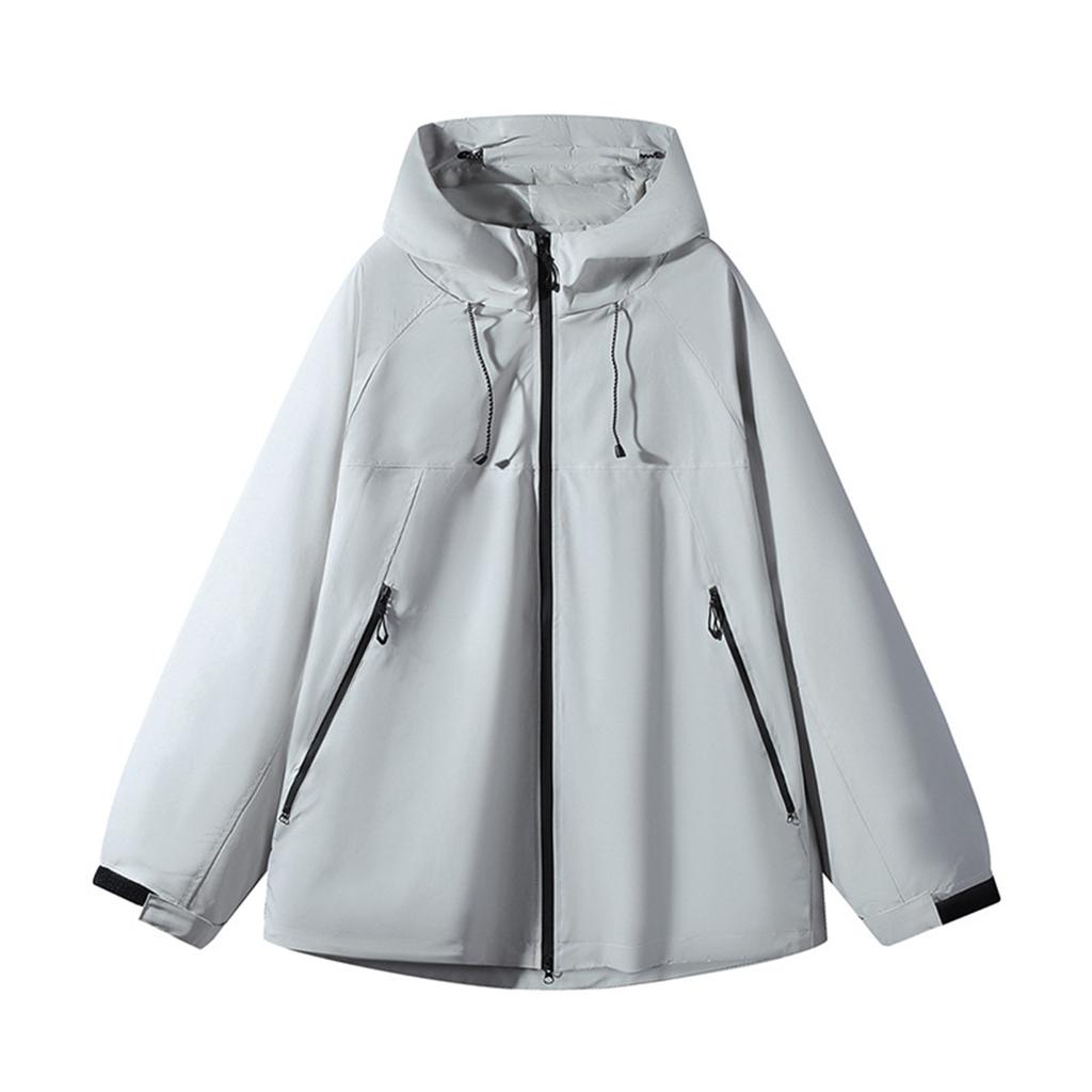 Women's Solid Color Long Sleeved Hooded Outdoor Suit Windproof And Waterproof Thin Jacket