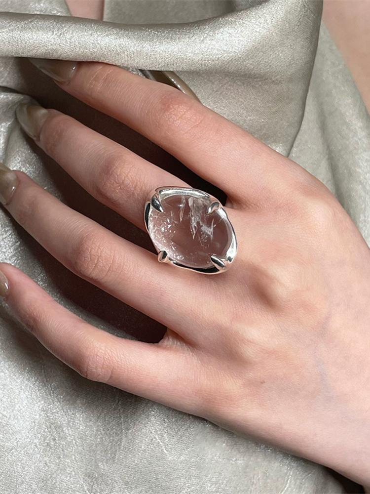 

XIYANIK Geometric Transparent Crystal Adjustable Open Rings For Women Korean Fashion New Jewelry Gift Party Wholesale anillos resizable