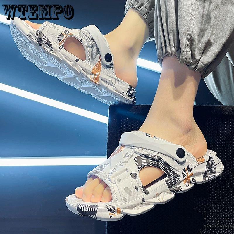 WTEMPO Sandali Estivi da Uomo Fondo Spesso Casual Fondo Morbido Ciabatte Antiscivolo da Interno Scarpe da Trekking alla Moda Scarpe da Spiaggia all'Aperto Mare