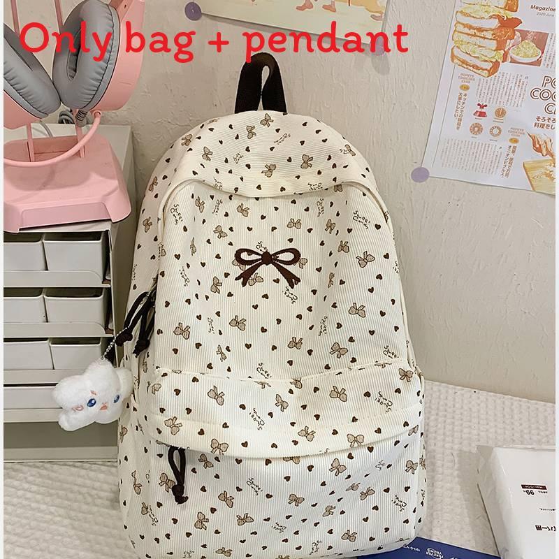 Rucksack im koreanischen Stil mit Schleifen und Stickereien für die Universität und den täglichen Gebrauch