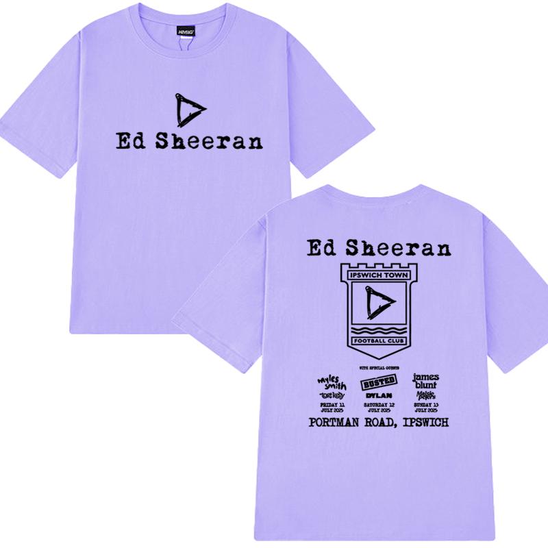 Hot Sale Ed Sheeran Play Tour 2025 Double Sided Printed T Shirt Summer Men Women Vintage Hip Hop Streetwear Unisex Cotton Tops