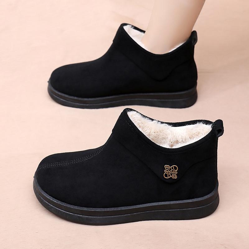 Schuhe Damen 2025 Winter neue Schneestiefel lässig und bequem Damen Baumwollschuhe Samt warm Schnalle Damenschuhe Mutterschuhe