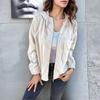 Spring Women Corduroy Coats Hooded Pocket Zippers Loose Autumn Baseball Jacket Female Long Sleeve Loose Outerwear