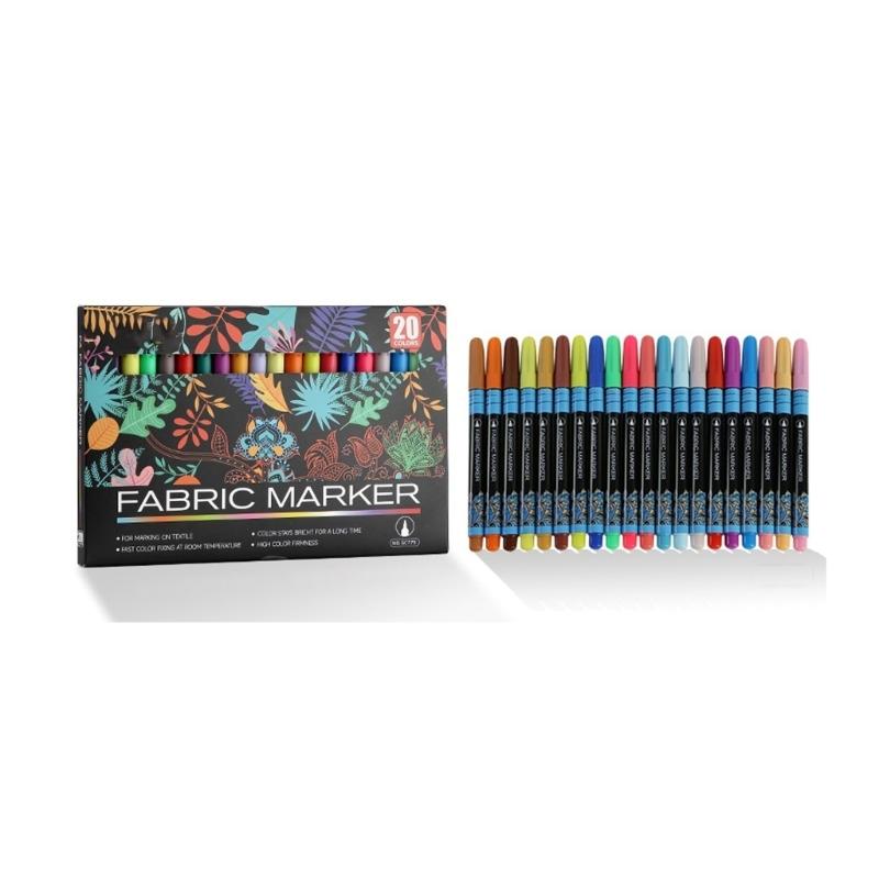 Waterproof Cloth Marker Quick Dry Permanent Ink Paint Pen for Textile Design and Creative Painting Visible After Evening
