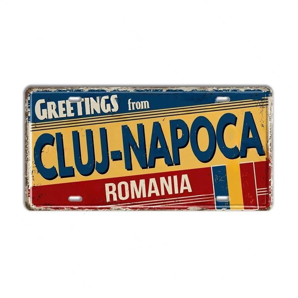 

Romania Hungary Slavic Croatia Estonia Latvia Ukraine Russia Lithuania License Plate Landmark Metal Sign City Plaque Wall Decor 12x8inch20x30cm