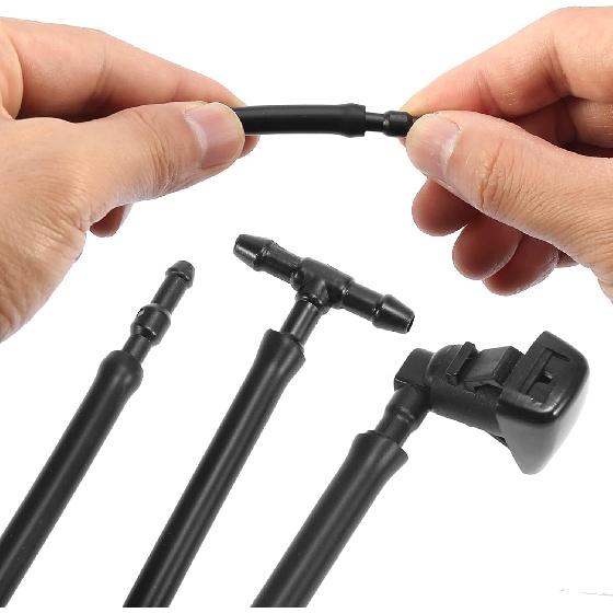 Unifizz 2 Meters Windshield Washer Hose with 2pcs Connectors Replaces 8E5Z17603A 7pcs Front Windshield Washer Nozzles for Lincoln MKZ for Ford Fusion
