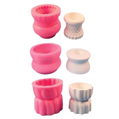 Waving Point Holder Silicone Molds Candlestick Mould for Candle Holder