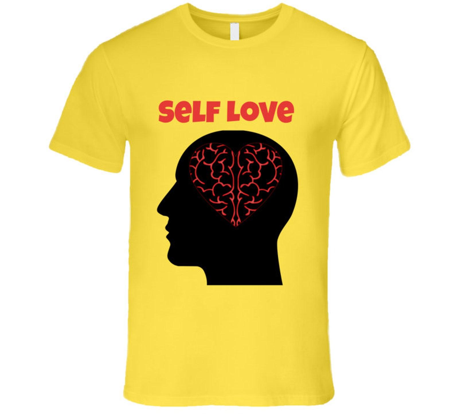 Mental Health Awareness Self Love Yellow T Shirt L