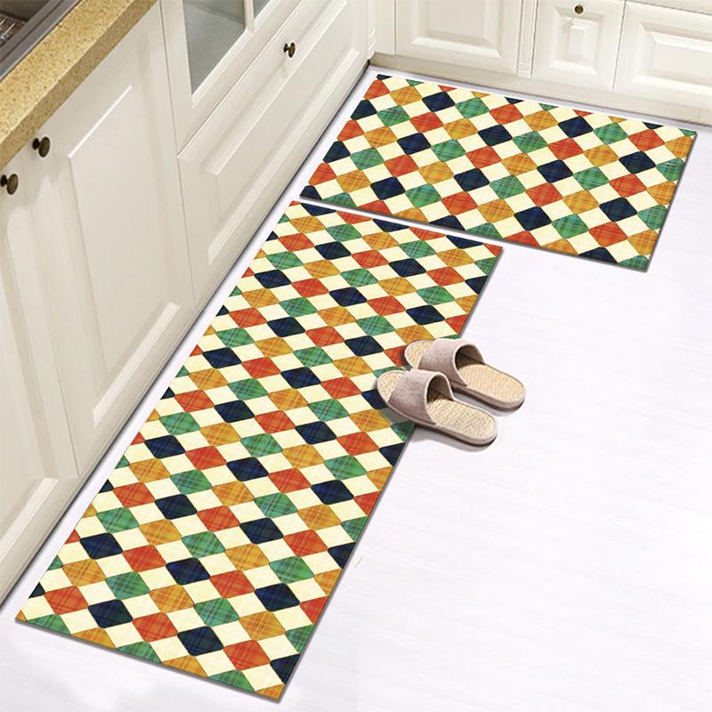 WTEMPO Kitchen Carpet Printed Carpet Thick Foot Mat Floor Mat Simple Door Mat Entrance Door Mat