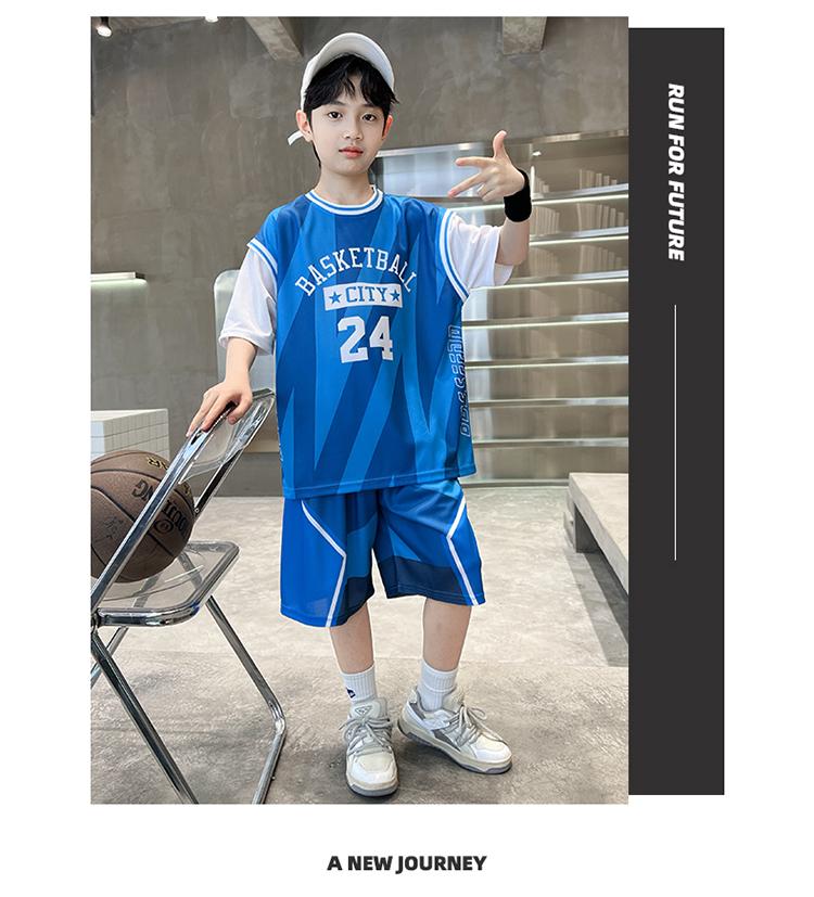 Boys' 2026 new basketball suit set, summer Western style summer outfit, primary and secondary school training suit, performance suit, sports suit