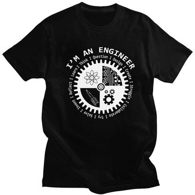 Custom Ik Ben Ingenieur T-shirt voor Mannen Korte Mouwen Vrijetijd T-shirt T-shirt Losse Pasvorm 100% Katoen T-shirt Cadeau Idee