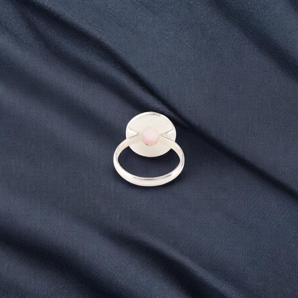 Rose Quartz Gemstone 925 Sterling Silver Jewelry Handmade Ring Valentines Gift RR-62-34