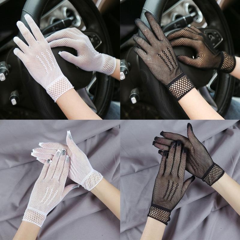 Elegant Stretchy Fishnet Gloves For Weddings Formal Event Elastic Short Gloves Breathable Comfortable Handwear for Party
