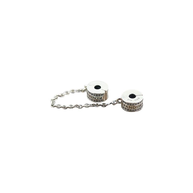 Pandora Exquisite, trendy and fashionable safety chain 925 silver accessories, same style for men and women, couple style 792057CZ