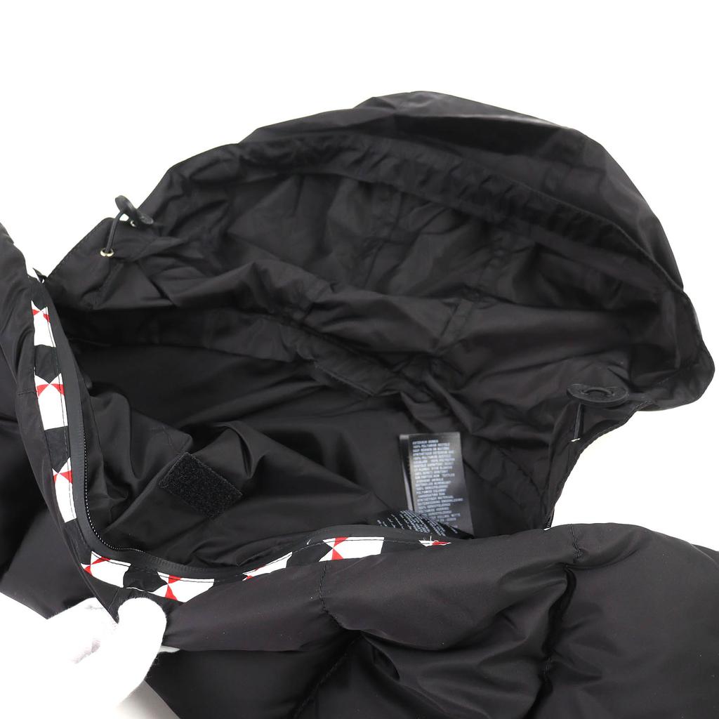 Excellent PRADA Scarf Triangle logo hooded RE-NYLON down jacket Red 2FS028 Used