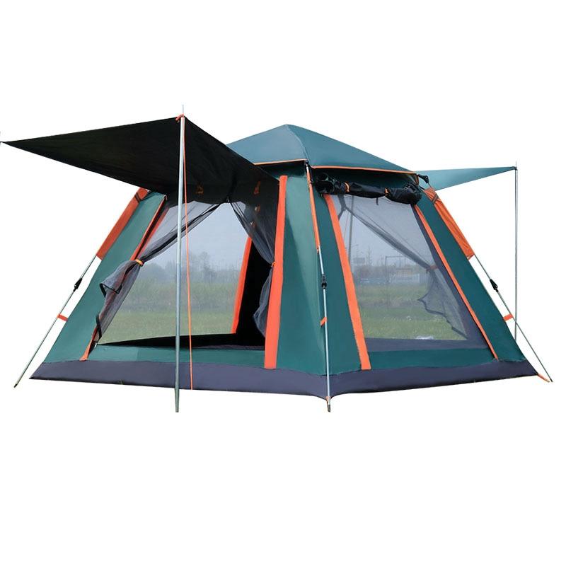 4 Person Family Camping Automatic Tent Large Space Tents Automatic Opening Waterproof Four Sides Breathable Outdoor Hiking Tent 215*215*142cm