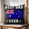 Best Dad Ever Cushion Cover Natural Linen Organic Fabric DoubleSided Printing Couch Pillow Covers Home Decor