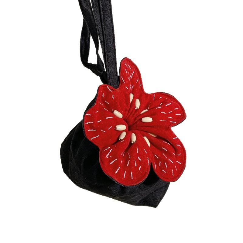 Stranger Things Dart Demogorgon Crossbody Bag Drawstring Shoulder Bag Large Capacity Flower Pouch