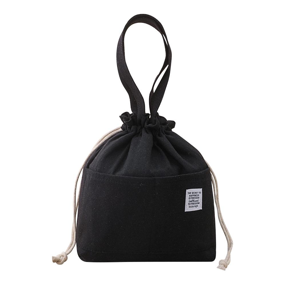 

Aluminum Foil Drawstring Storage Bags Thermal Insulation Canvas Insulated Lunch Bag Cooler Design Drawstring Closure Tote Cooler чорний