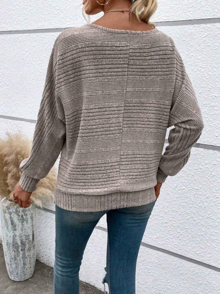 Women's Comfortable Casual Solid-Color Long-Sleeve Crew Neck Pullover Top