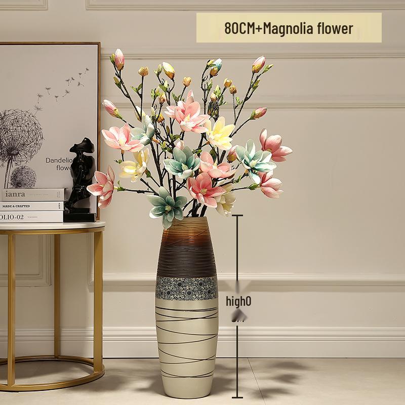 Large European-Style Porcelain Floor Vase for Dried Flowers - Artistic Living Room Ceramic Decoration