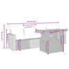5-teiliges Gartensofa-Set mit Kissen Poly-Rattan Grau