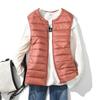Gilet leggero ultraleggero da donna, gilet leggero da donna, antivento, caldo, bianco, in piuma d'anatra, senza maniche, cappotto