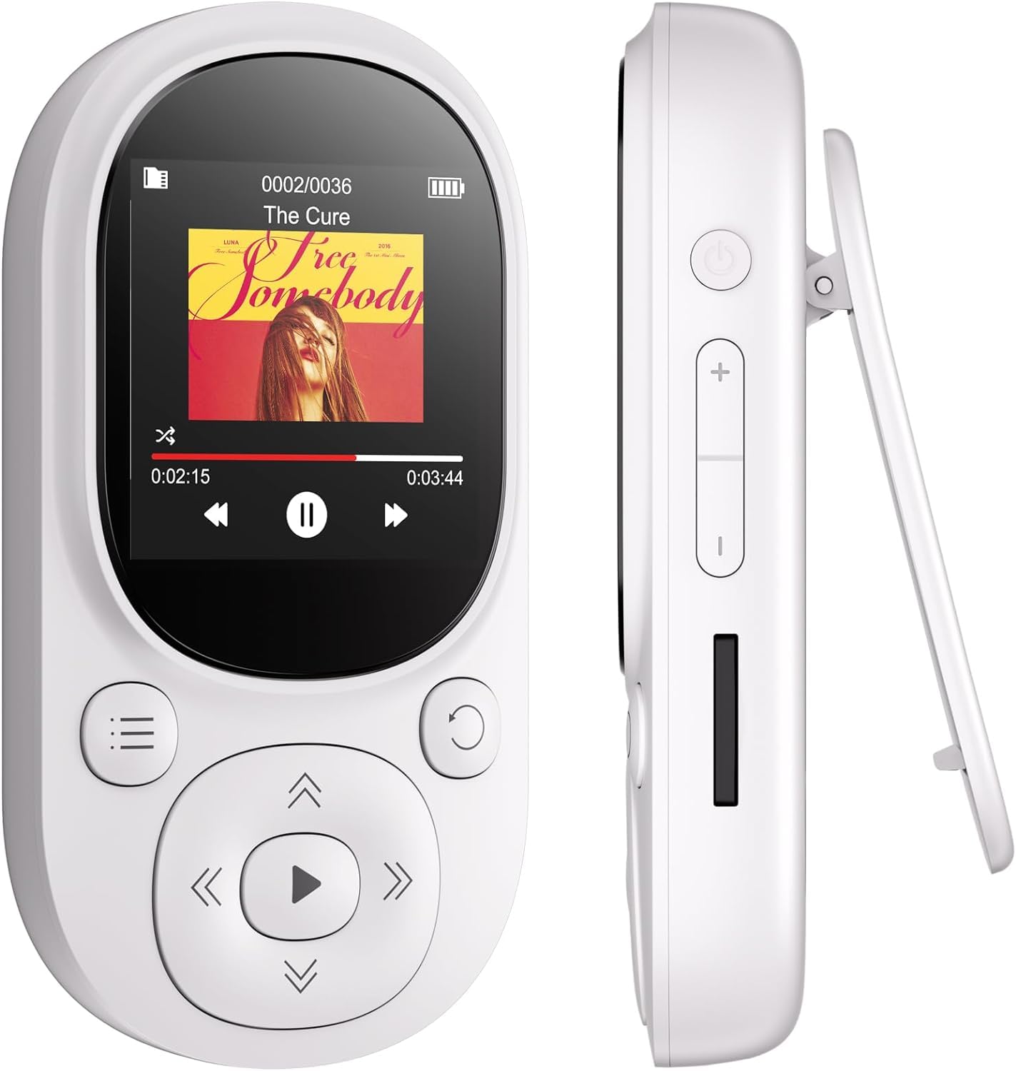 

MECHEN MP3 Player Clip Type 64GB Music Player for Sports Bluetooth Music Player FM Suitable for Gym White Built-in 5.3