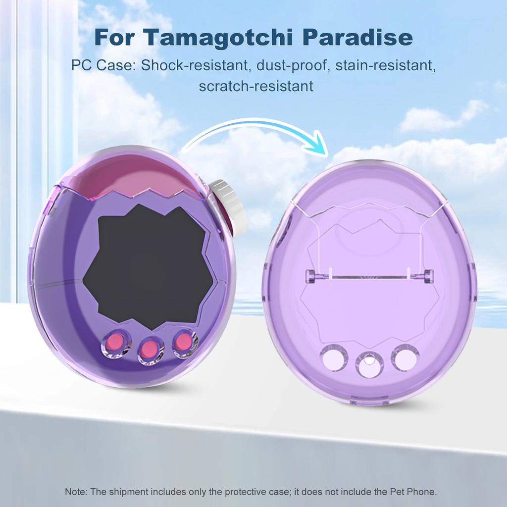 Clear Case for Tamagotchi Paradise Electronic Pet Accessories Transparent Cover Case with Lanyard Scratch-Resistant Dust-Proof