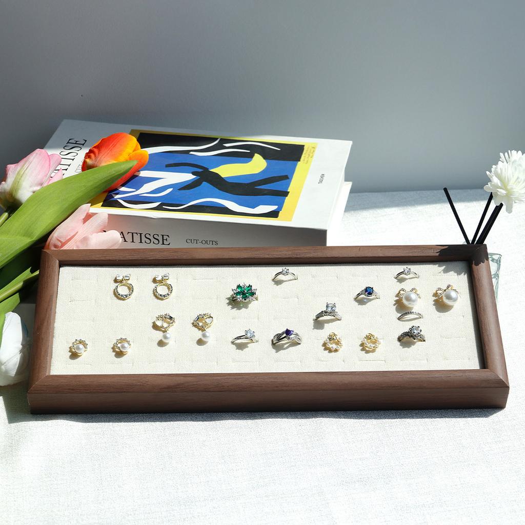 Jewelry Trays Velvet 50 Slot Rings Display Tray Large Capacity Finger Ring Stud Earrings Cufflink Storage Rack Organizer