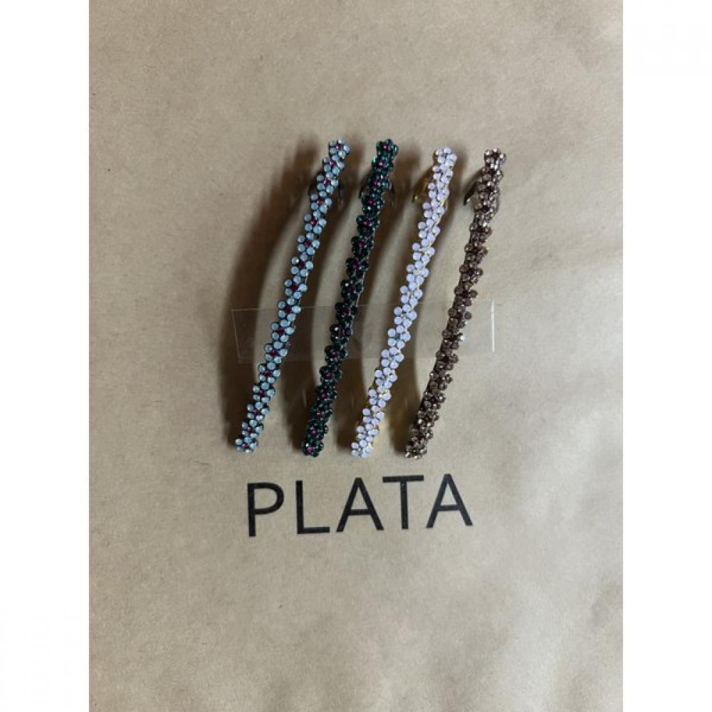 Plata Slim Flower Cubic Long Hairpin pastel aqua