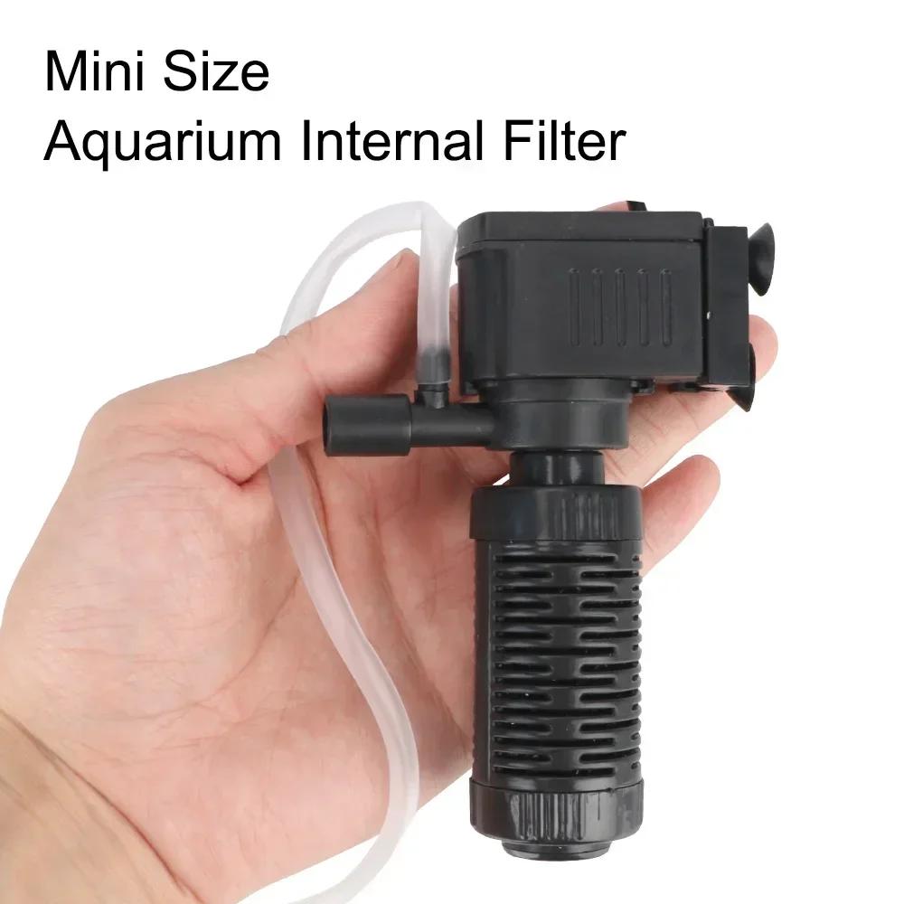 2025 200L/H Fish Tank Aquarium Filter 3 In 1 Oxygen Pump Water Circulator 35dB Ultra Quiet for Saltwater Freshwater Tanks