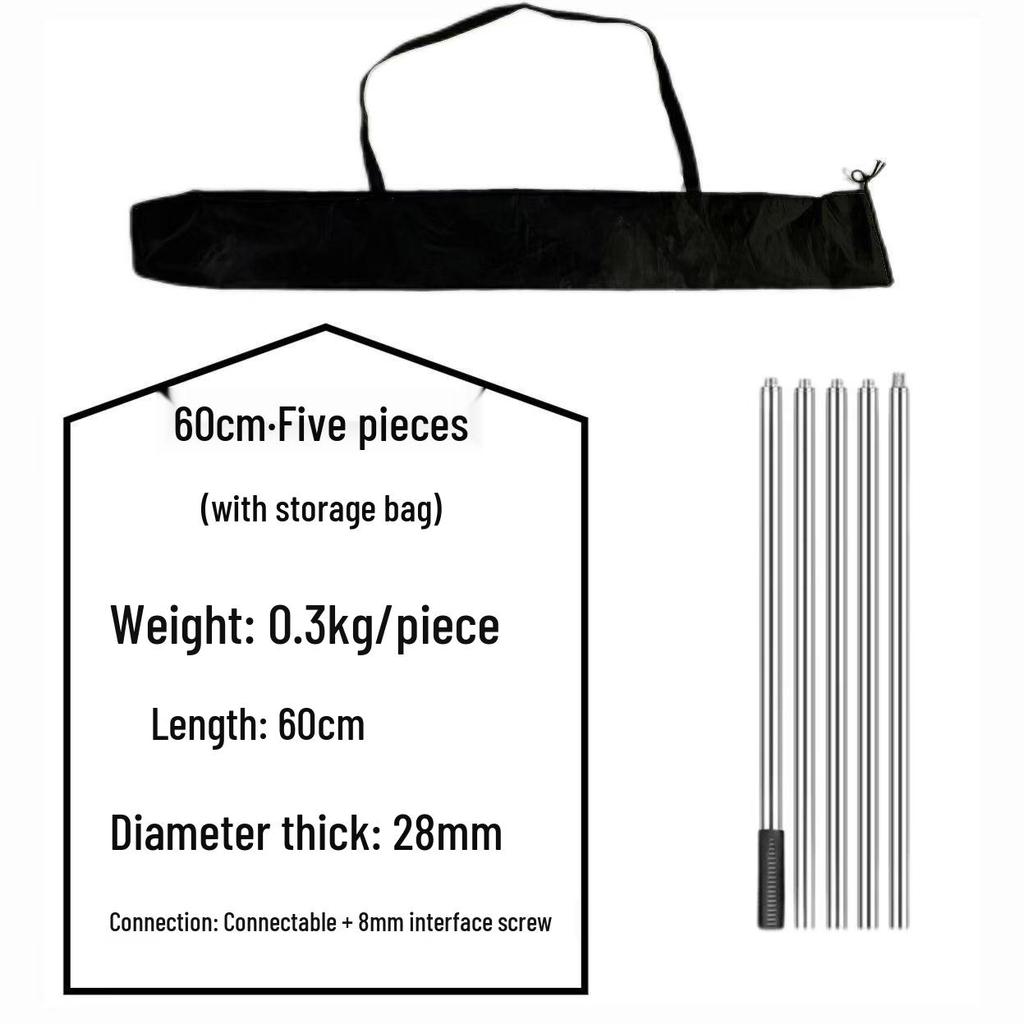 Thickened Anti-Slip Stainless Steel Fishing Net Pole for Catching Big Fish