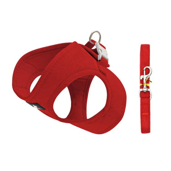 

Шлейка для собаки с тяговой веревкой, дышащая искусственная замша, мягкая страховочная шлейка для щенка, товары для домашних животных красный