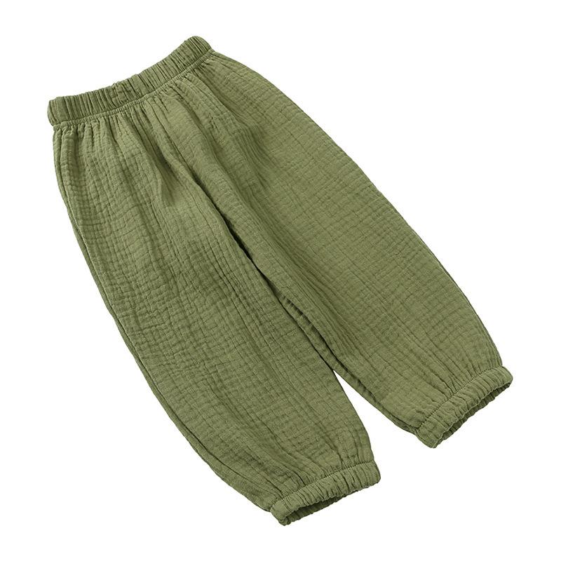 Pantalons légers double épaisseur en gaze de coton anti-moustiques pour enfants, coupe ample lanterne, longs, pour garçons et filles, Collection Printemps Été