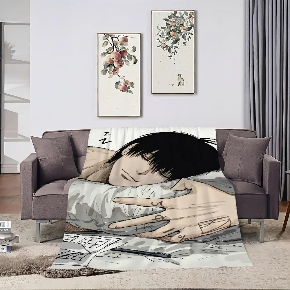 Manta de felpa Anime Yoichi Nagumo Sakamoto Days Alfombra de sofá para siesta para Sala de estar Cálida Oficina Dormitorio Cumpleaños Hogar Viaje Regalos para Niños