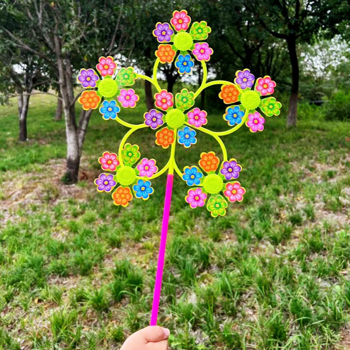 

Colorful Insect Cartoon Kids Toys: Six-Wheel Peony Windmill